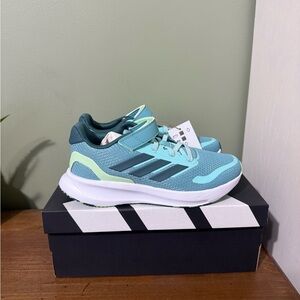 Adidas Girls Run Falcon Teal Running Shoes size 3y